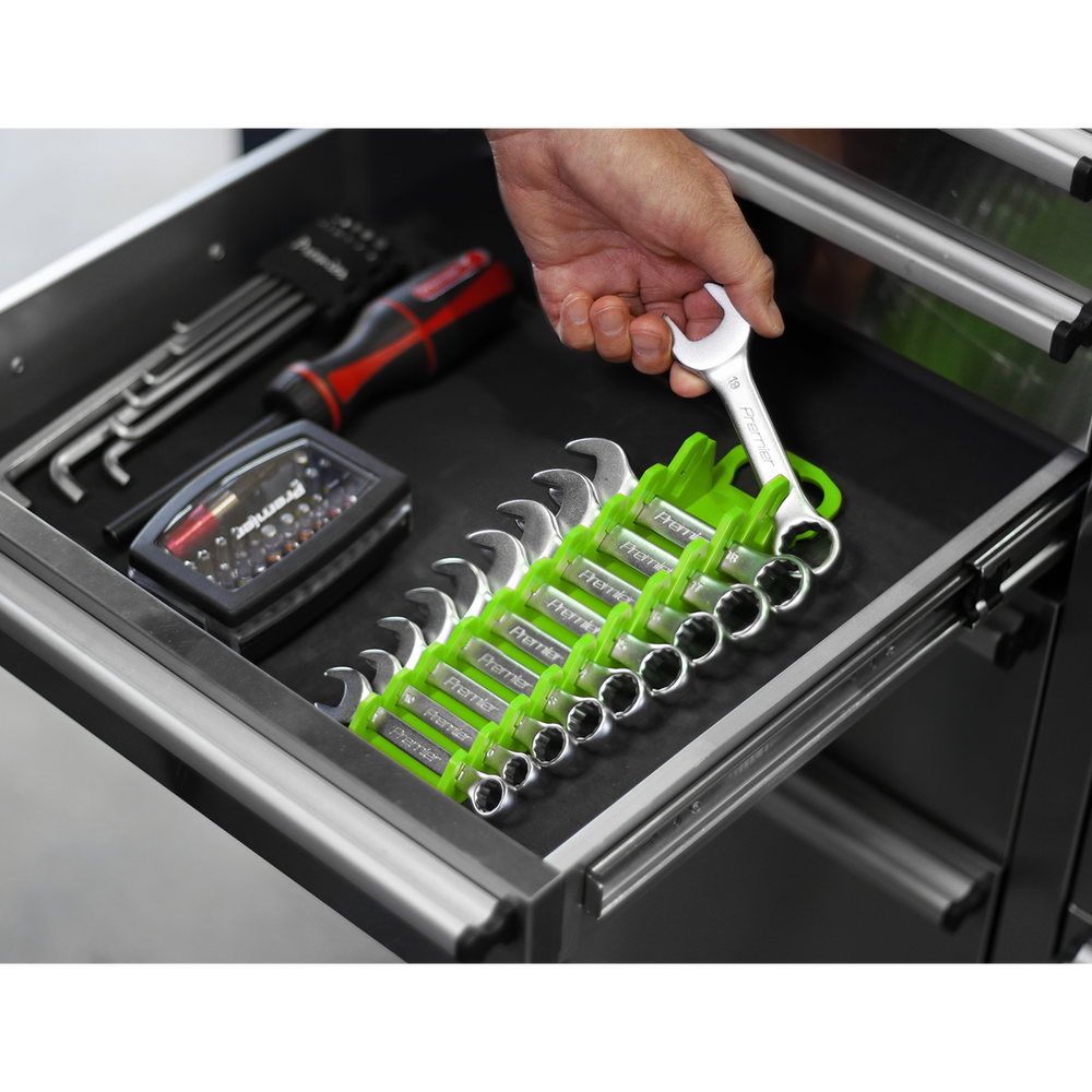 Sealey WR10HV Premier Spanner Rack Capacity 10 Stubby Spanners - Hi-Vis Green - additional view 4