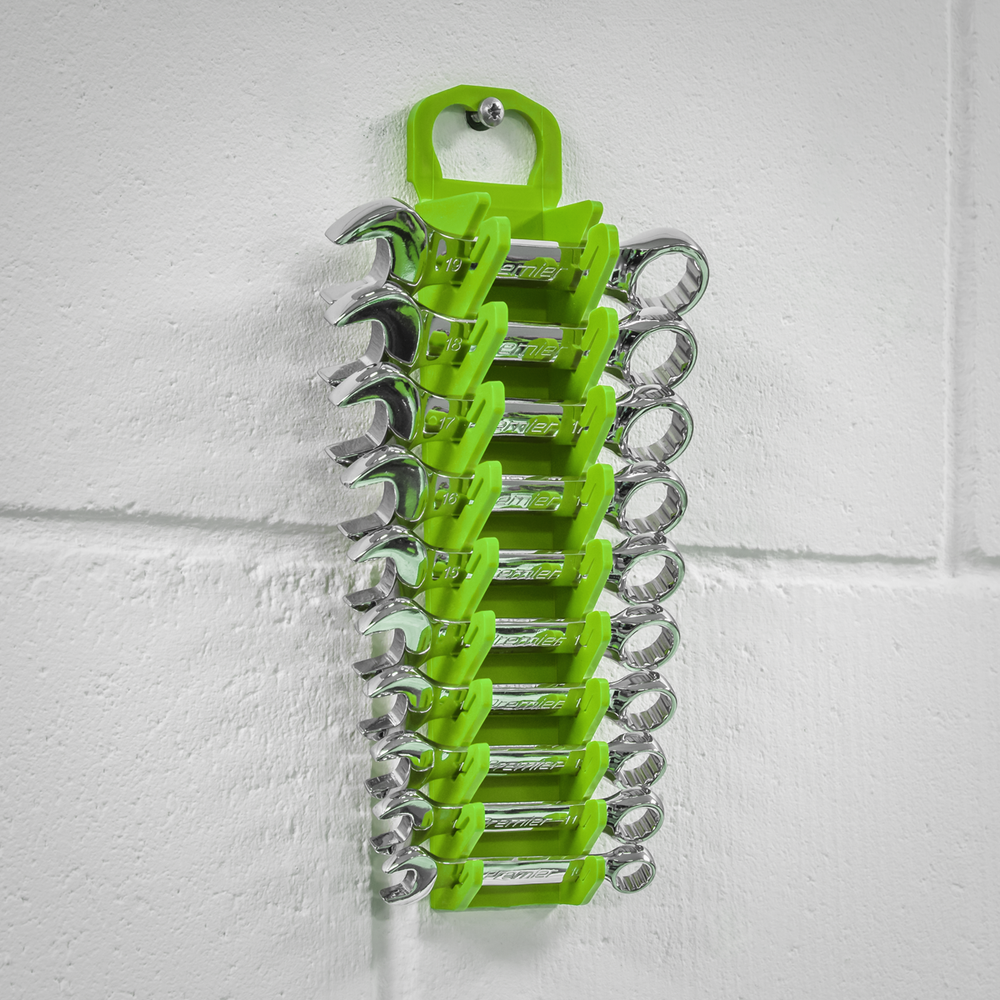 Sealey WR10HV Premier Spanner Rack Capacity 10 Stubby Spanners - Hi-Vis Green - additional view 8