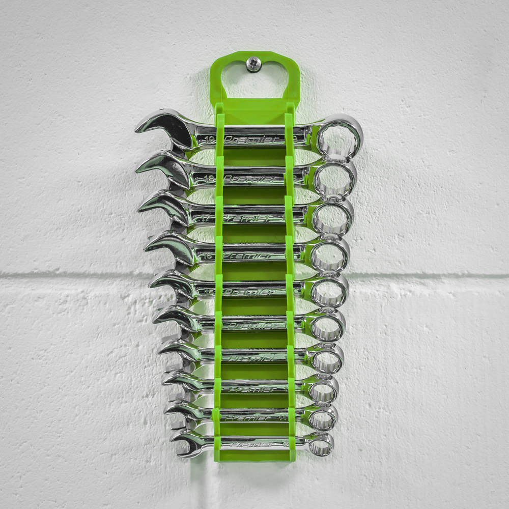 Sealey WR10HV Premier Spanner Rack Capacity 10 Stubby Spanners - Hi-Vis Green - additional view 5