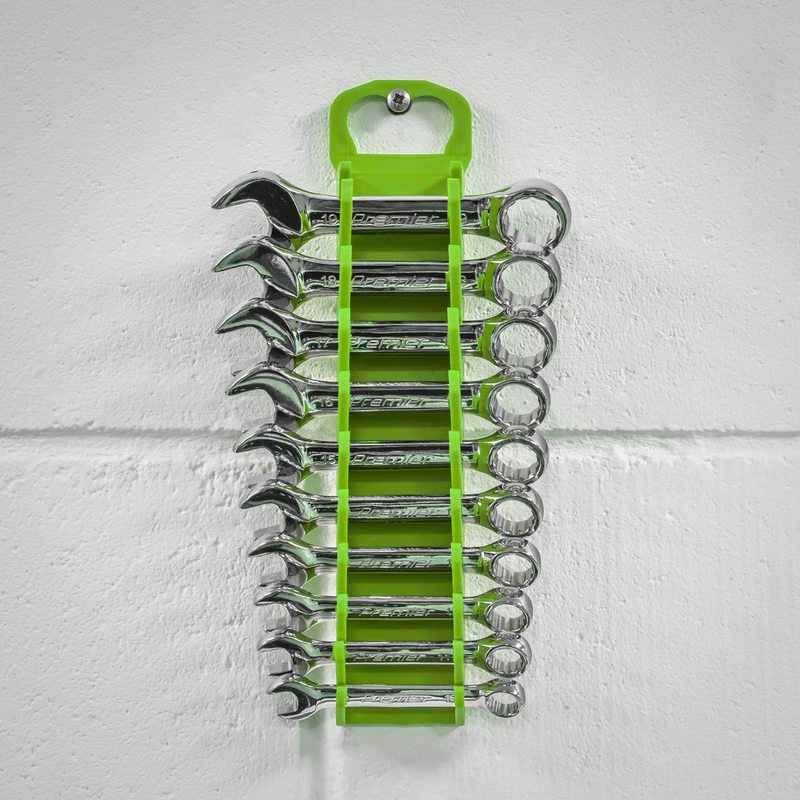 Sealey WR10HV Premier Spanner Rack Capacity 10 Stubby Spanners - Hi-Vis Green - additional view 5