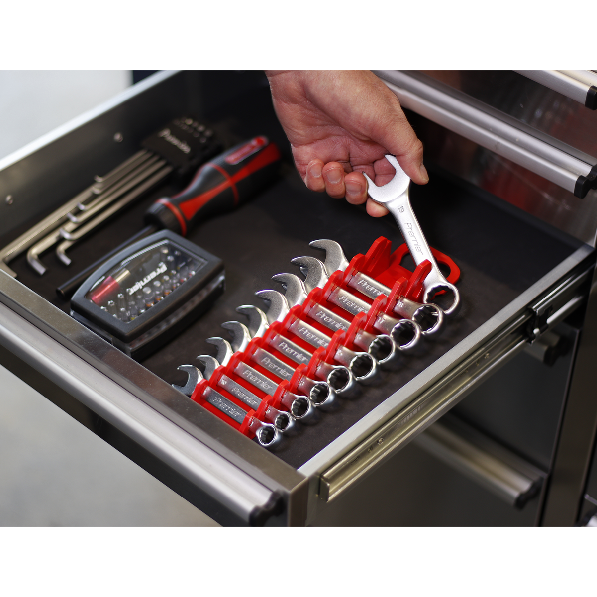 Sealey WR10 Premier Spanner Rack Capacity 10 Stubby Spanners - additional view 6