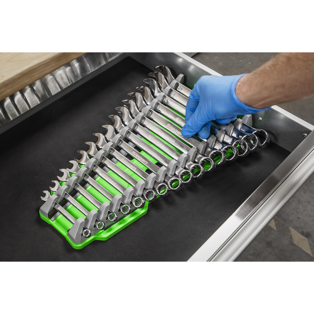 Sealey WR11HV Premier Reversible Spanner Rack 16pc - Hi-Vis Green - additional view 3