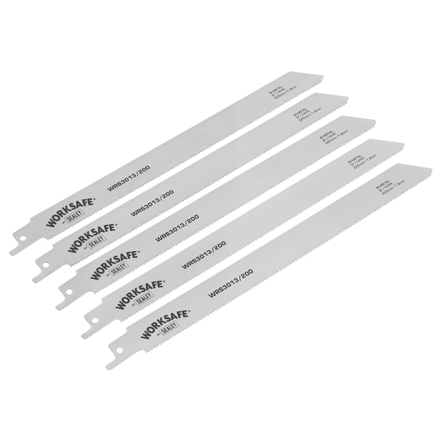 Sealey WRS3013/200 Worksafe® Reciprocating Saw Blade 225mm 14tpi - Pack of 5