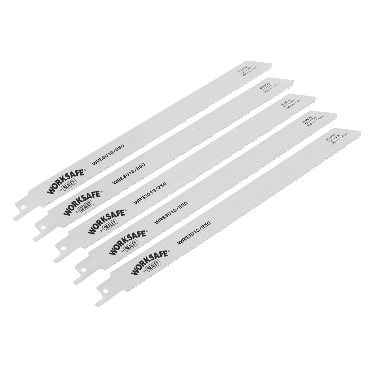 Sealey WRS3013/250 Worksafe® Reciprocating Saw Blade 250mm 14tpi - Pack of 5