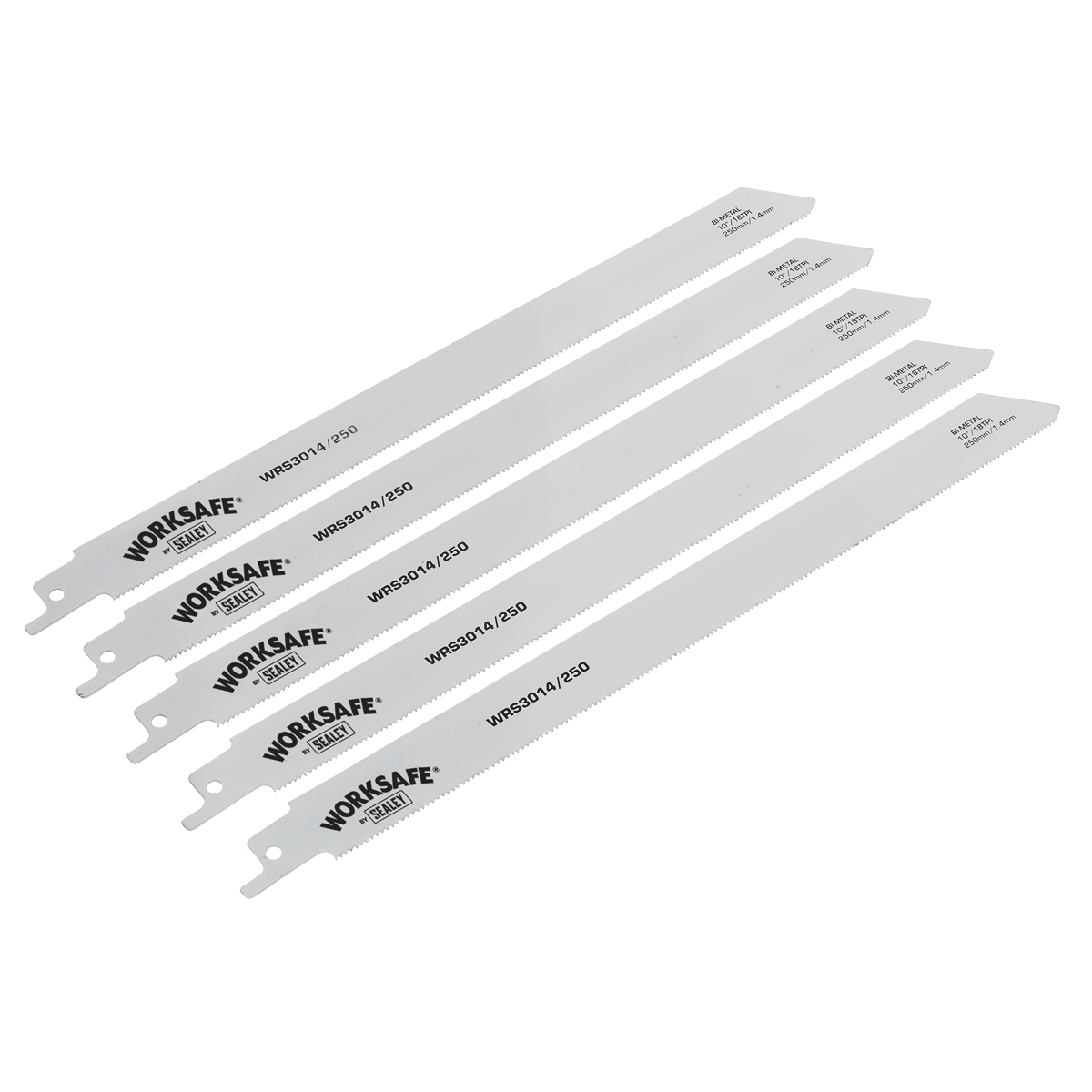 Sealey WRS3014/250 Worksafe® Reciprocating Saw Blade for Metal 250mm 18tpi - Pack of 5