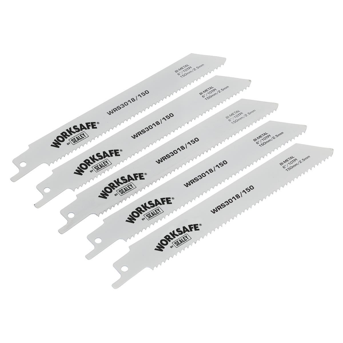 Sealey WRS3018/150 Worksafe® Reciprocating Saw Blade 150mm 10tpi - Pack of 5