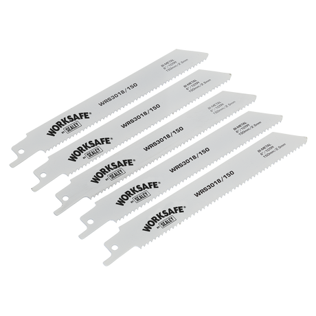Sealey WRS3018/150 Worksafe® Reciprocating Saw Blade 150mm 10tpi - Pack of 5