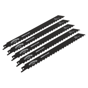 Sealey WRS3019/225 Reciprocating Saw Blade for Wood 225mm 3tpi - Pack of 5