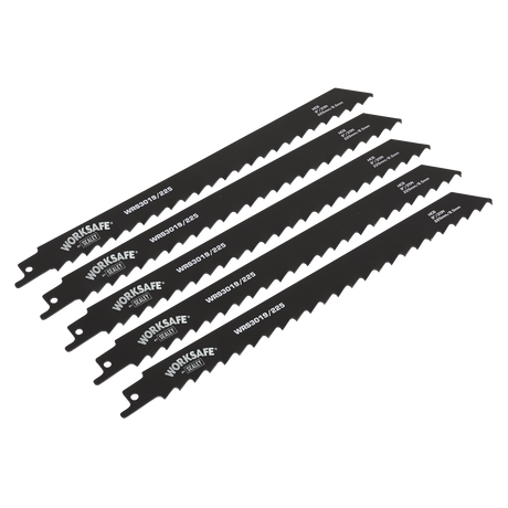 Sealey WRS3019/225 Reciprocating Saw Blade for Wood 225mm 3tpi - Pack of 5