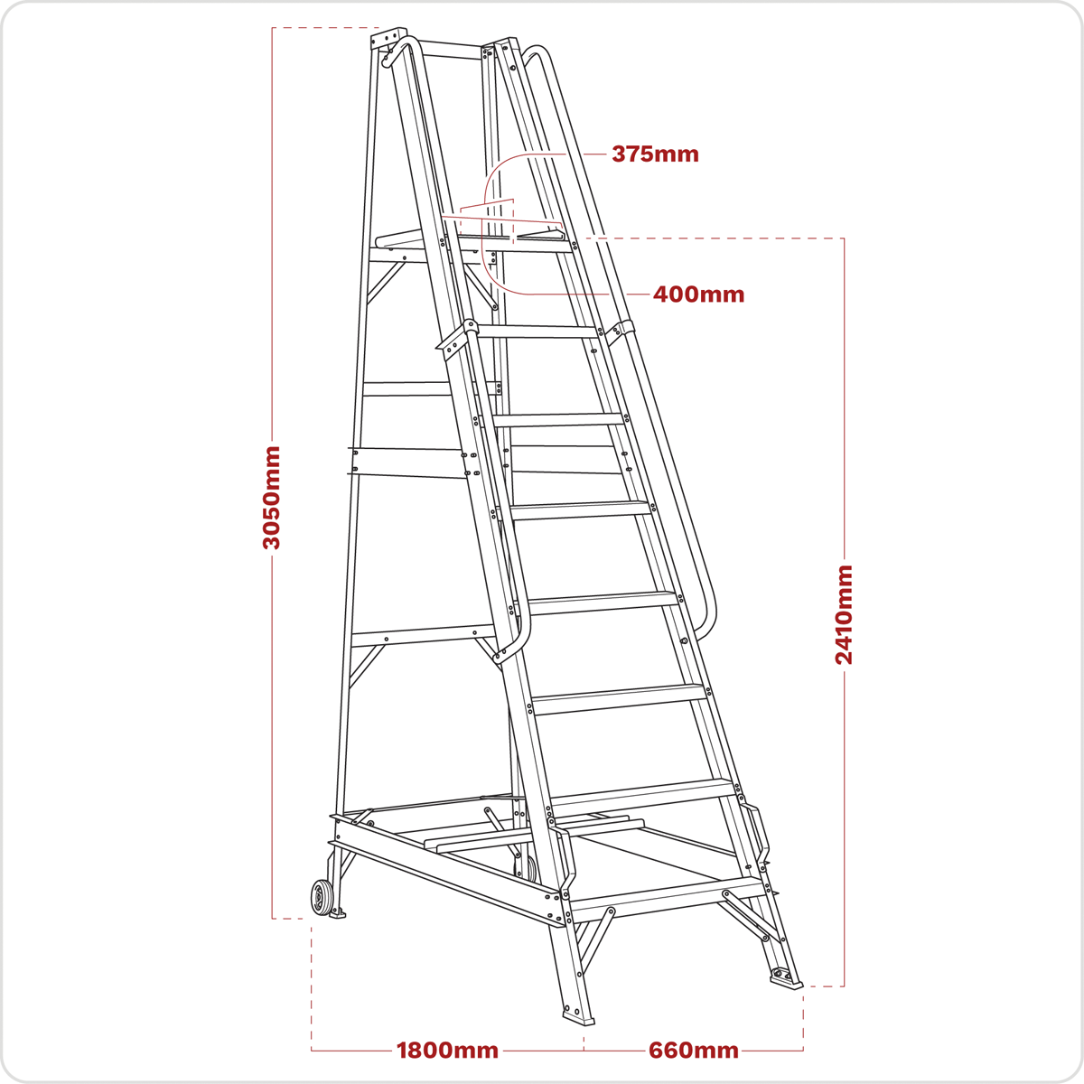 Sealey WS10 Warehouse Steps 10-Tread - additional view 2