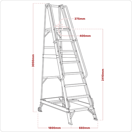 Sealey WS10 Warehouse Steps 10-Tread - additional view 2