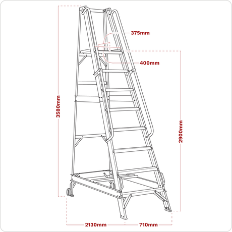Sealey WS12 Warehouse Steps 12-Tread - additional view 2