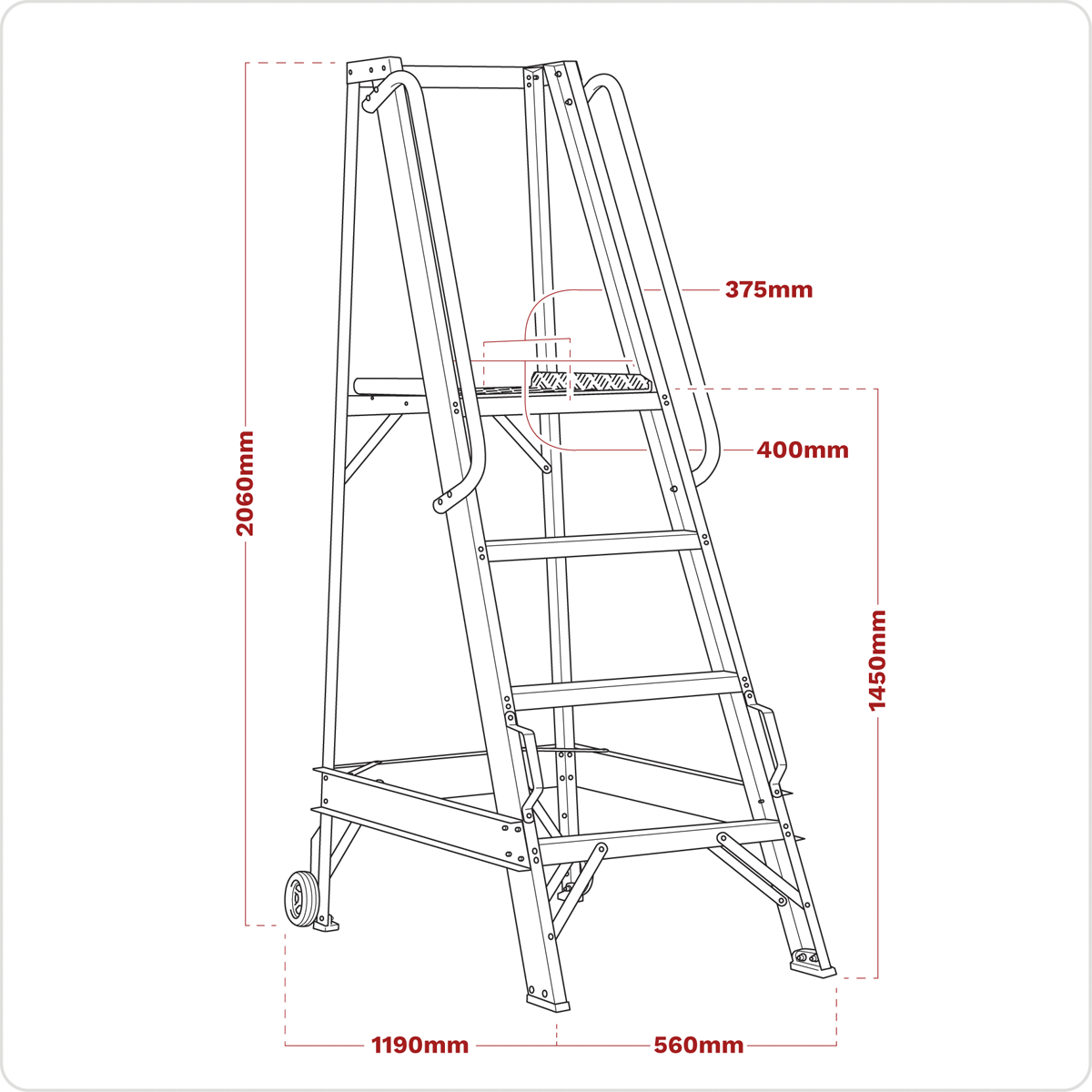 Sealey WS6 Warehouse Steps 6-Tread - additional view 2