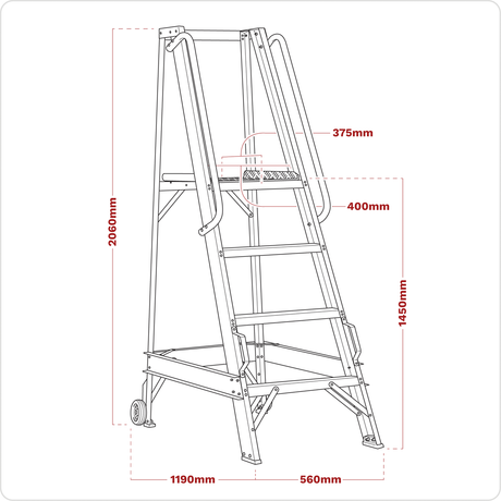 Sealey WS6 Warehouse Steps 6-Tread - additional view 2