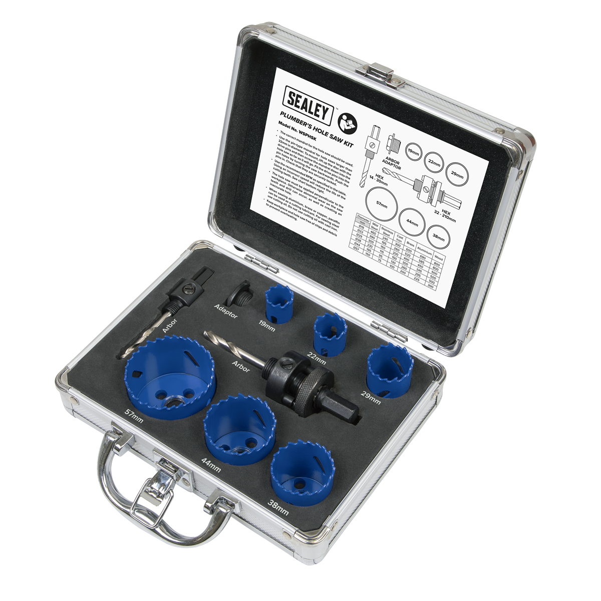 Sealey WSPHSK Plumber's Hole Saw Kit 9pc