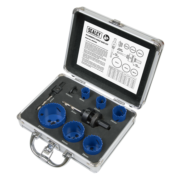 Sealey WSPHSK Plumber's Hole Saw Kit 9pc