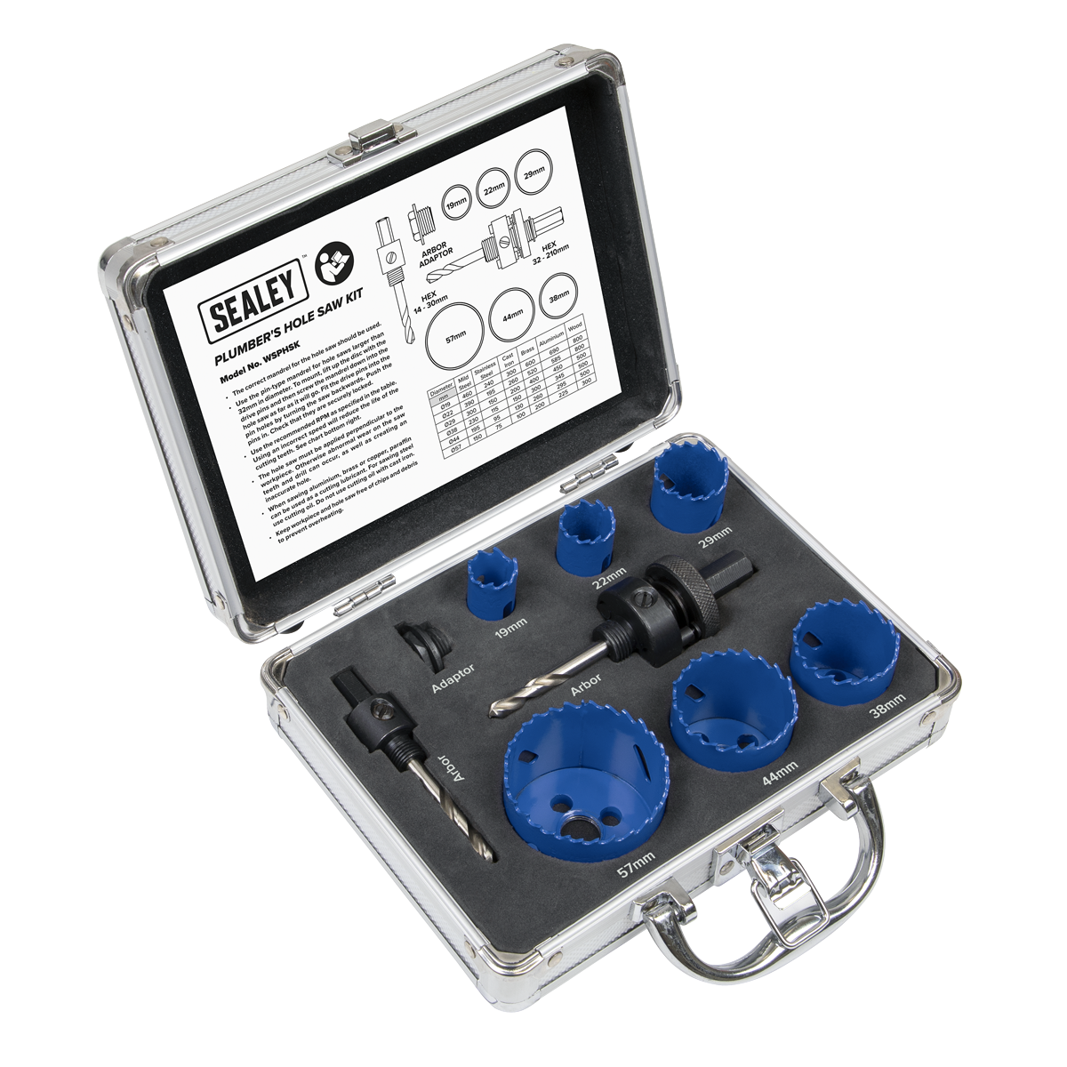 Sealey WSPHSK Plumber's Hole Saw Kit 9pc - additional view 2