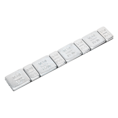 Sealey WWSA510 Steel Adhesive Wheel Weight 5/10g Strip of 8 - Pack of 100