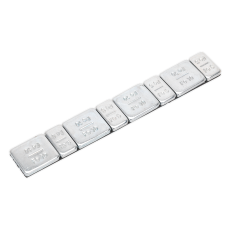 Sealey WWSA510 Steel Adhesive Wheel Weight 5/10g Strip of 8 - Pack of 100