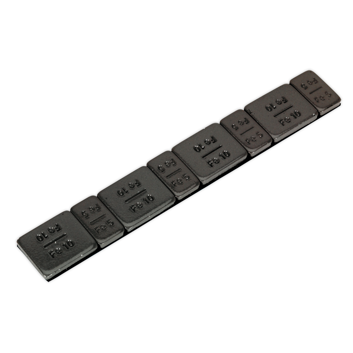 Sealey WWSA510B Black Steel Adhesive Wheel Weight 5/10g Strip of 8 - Pack of 50