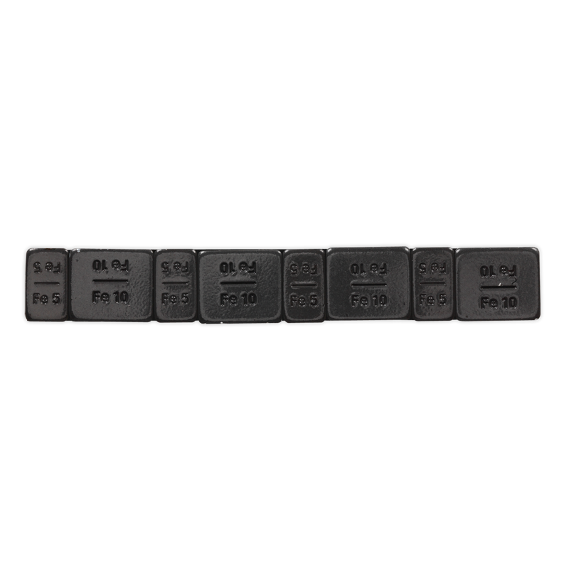 Sealey WWSA510B Black Steel Adhesive Wheel Weight 5/10g Strip of 8 - Pack of 50 - additional view 2