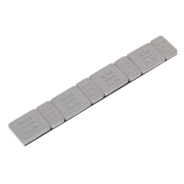 Sealey WWSA510PC Plastic Coated Zinc Plated Adhesive Wheel Weight 5/10g Strip of 8 (4 x Each Weight) - Pack of 100