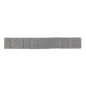 Sealey WWSA510PC Plastic Coated Zinc Plated Adhesive Wheel Weight 5/10g Strip of 8 (4 x Each Weight) - additional view 2