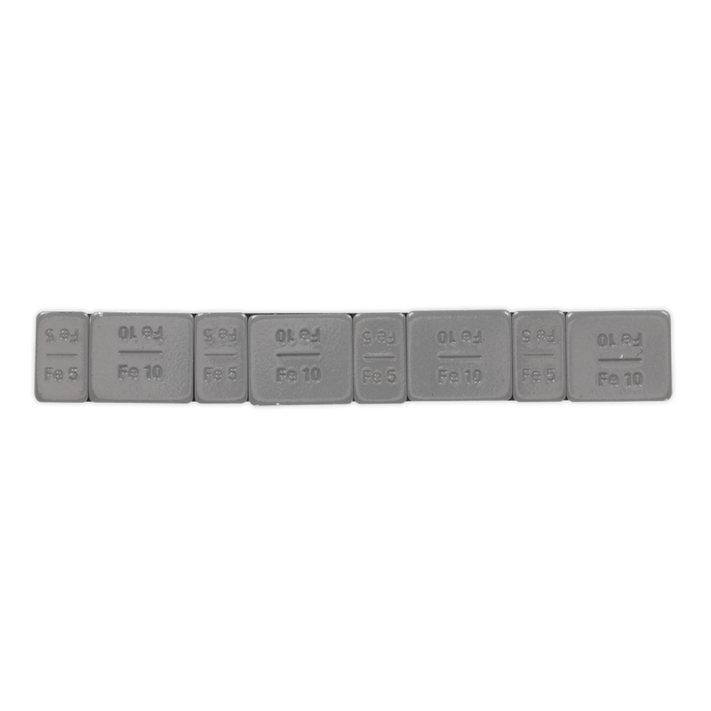 Sealey WWSA510PC Plastic Coated Zinc Plated Adhesive Wheel Weight 5/10g Strip of 8 (4 x Each Weight) - additional view 2