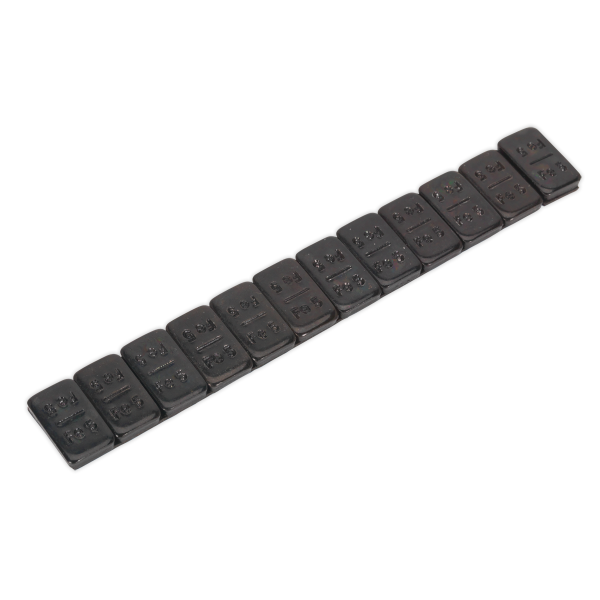 Sealey WWSA5B Black Steel Adhesive Wheel Weight 5g Strip of 12 - Pack of 50