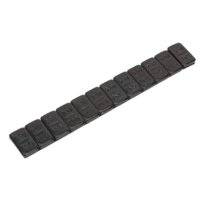 Sealey WWSA5B Black Steel Adhesive Wheel Weight 5g Strip of 12 - Pack of 50
