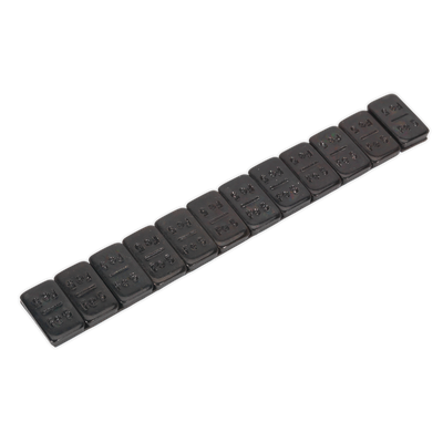 Sealey WWSA5B Black Steel Adhesive Wheel Weight 5g Strip of 12 - Pack of 50