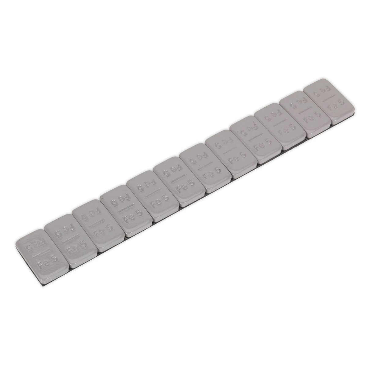 Sealey WWSA5PC Plastic Coated Zinc Plated Steel Adhesive Wheel Weight 5g Strip of 12 - Pack of 100