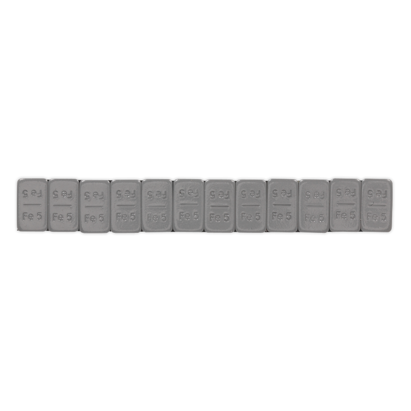 Sealey WWSA5PC Plastic Coated Zinc Plated Steel Adhesive Wheel Weight 5g Strip of 12 - Pack of 100 - additional view 2