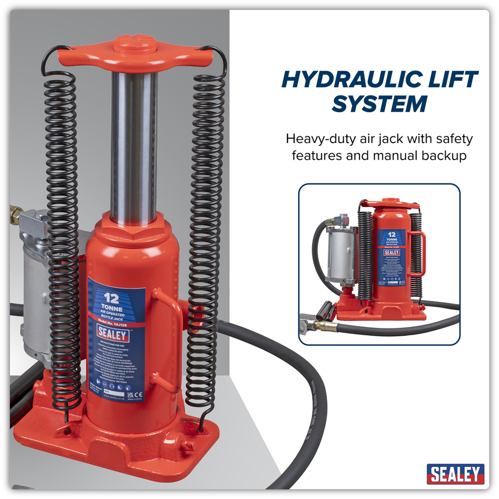Sealey YAJ12S Air Operated Hydraulic Bottle Jack 12 Tonne - additional view 6