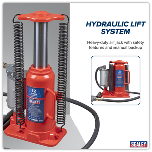 Sealey YAJ12S Air Operated Hydraulic Bottle Jack 12 Tonne - additional view 6