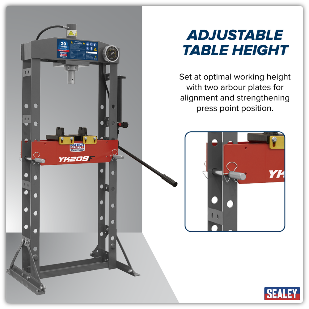 Sealey YK209F Premier Heavy-Duty Floor Type Hydraulic Press 20 Tonne - additional view 12