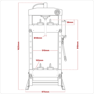 Sealey YK209F Premier Heavy-Duty Floor Type Hydraulic Press 20 Tonne - additional view 7
