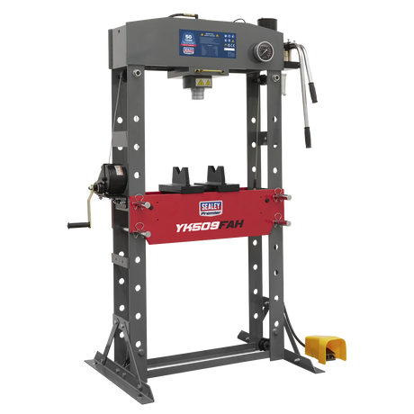 Sealey YK509FAH Premier Air/Hydraulic Floor Type Press with Foot Pedal 50 Tonne