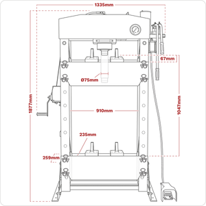 Sealey YK509FAH Premier Air/Hydraulic Floor Type Press with Foot Pedal 50 Tonne - additional view 7