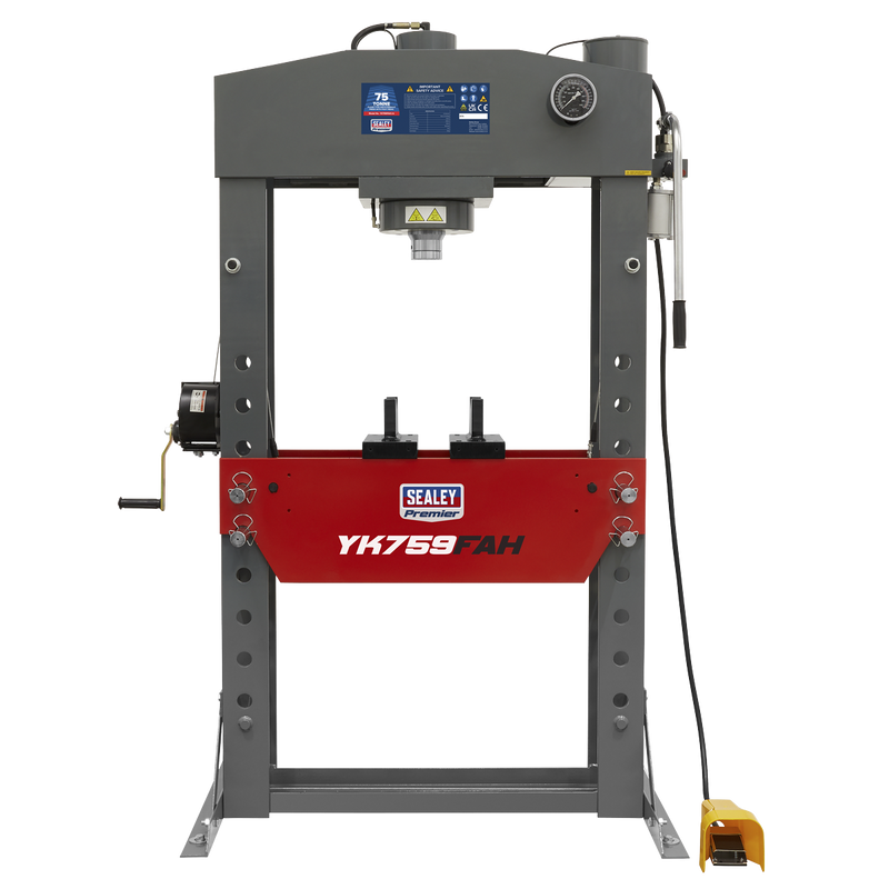 Sealey YK759FAH Premier Heavy-Duty Air/Hydraulic Floor Type Press with Foot Pedal 75 Tonne - additional view 4