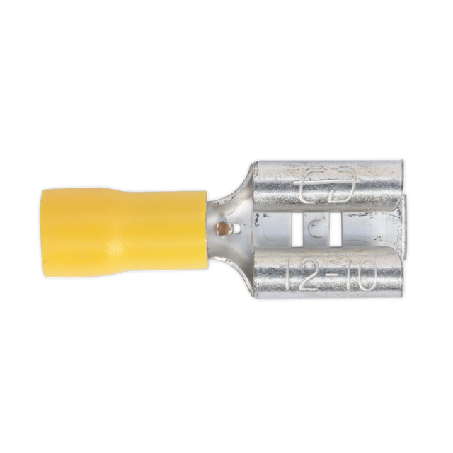 Sealey YT14 Push-On Female Terminal 9.5mm, Yellow - Pack of 100