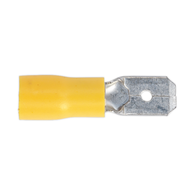 Sealey YT15 Push-On Male Terminal 6.3mm, Yellow - Pack of 100