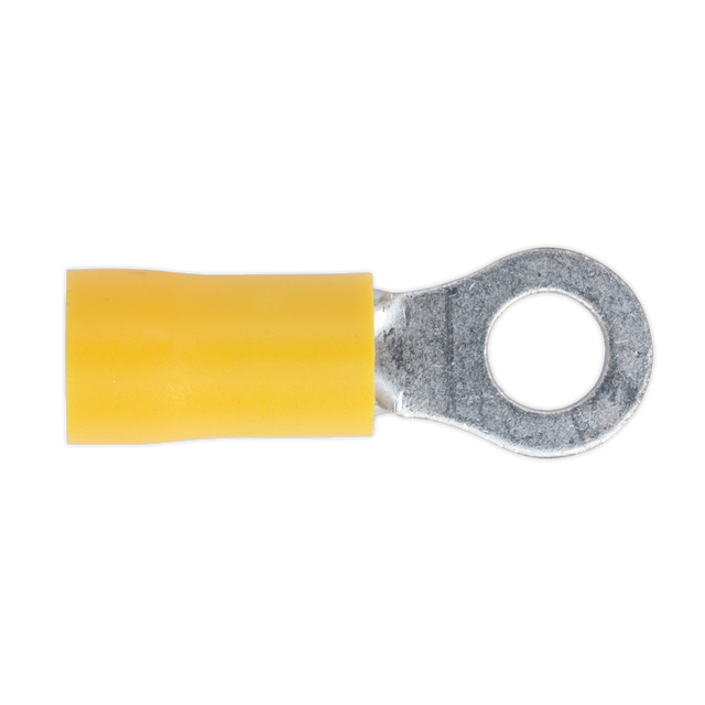 Sealey YT18 Easy-Entry Ring Terminal 5.3mm (2BA), Yellow - Pack of 100