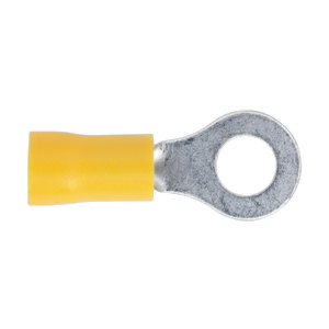 Sealey YT19 Easy-Entry Ring Terminal 6.4mm (1/4"), Yellow - Pack of 100