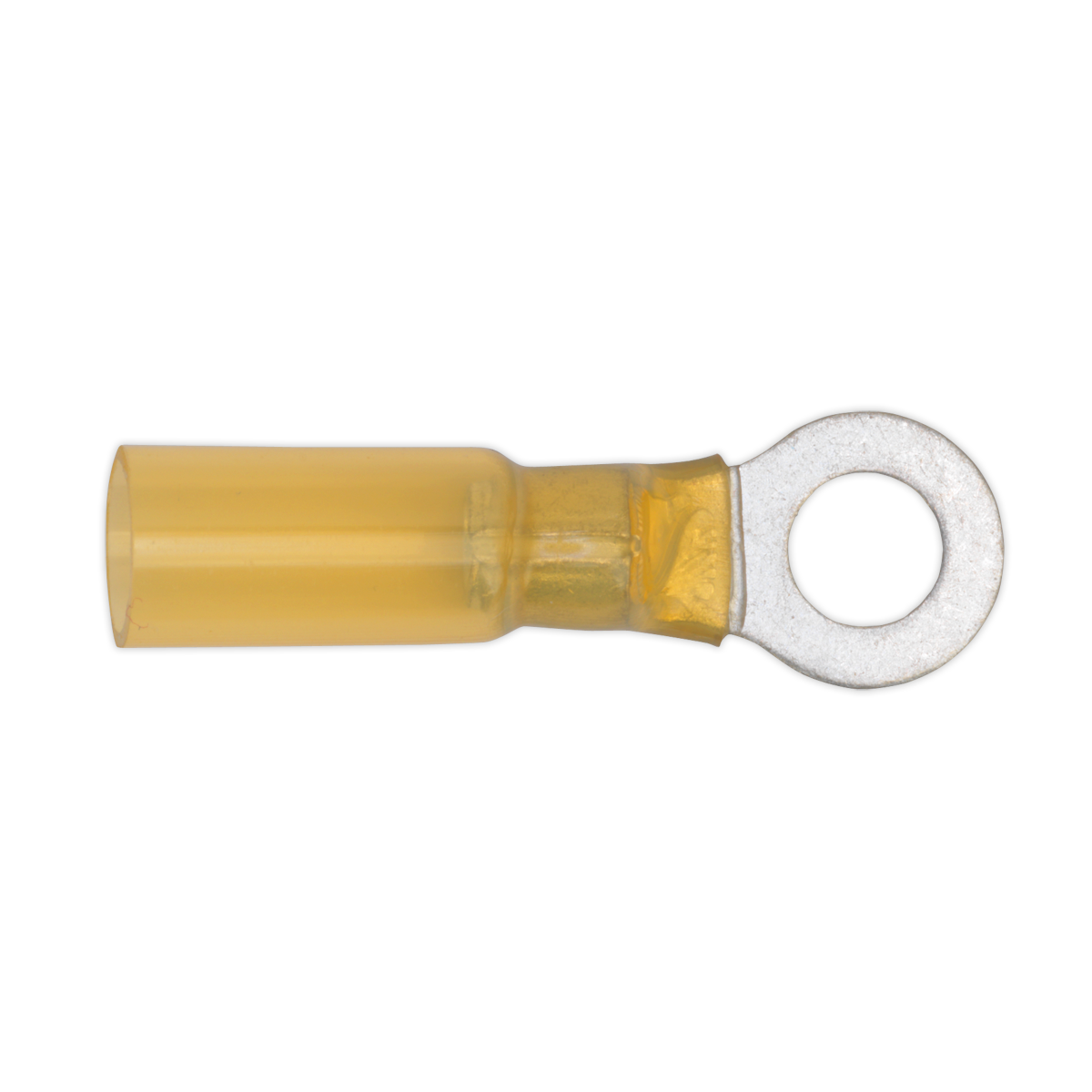 Sealey YTSR2564 Heat Shrink Ring Terminal 6.4mm, Yellow - Pack of 25
