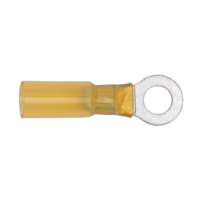 Sealey YTSR2564 Heat Shrink Ring Terminal 6.4mm, Yellow - Pack of 25