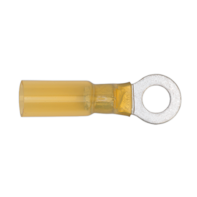 Sealey YTSR2564 Heat Shrink Ring Terminal 6.4mm, Yellow - Pack of 25