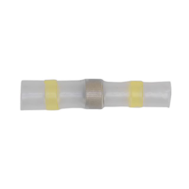 Sealey YTSSB25 Heat Shrink Butt Connector Solder Terminal 12-10 AWG, Yellow - Pack of 25