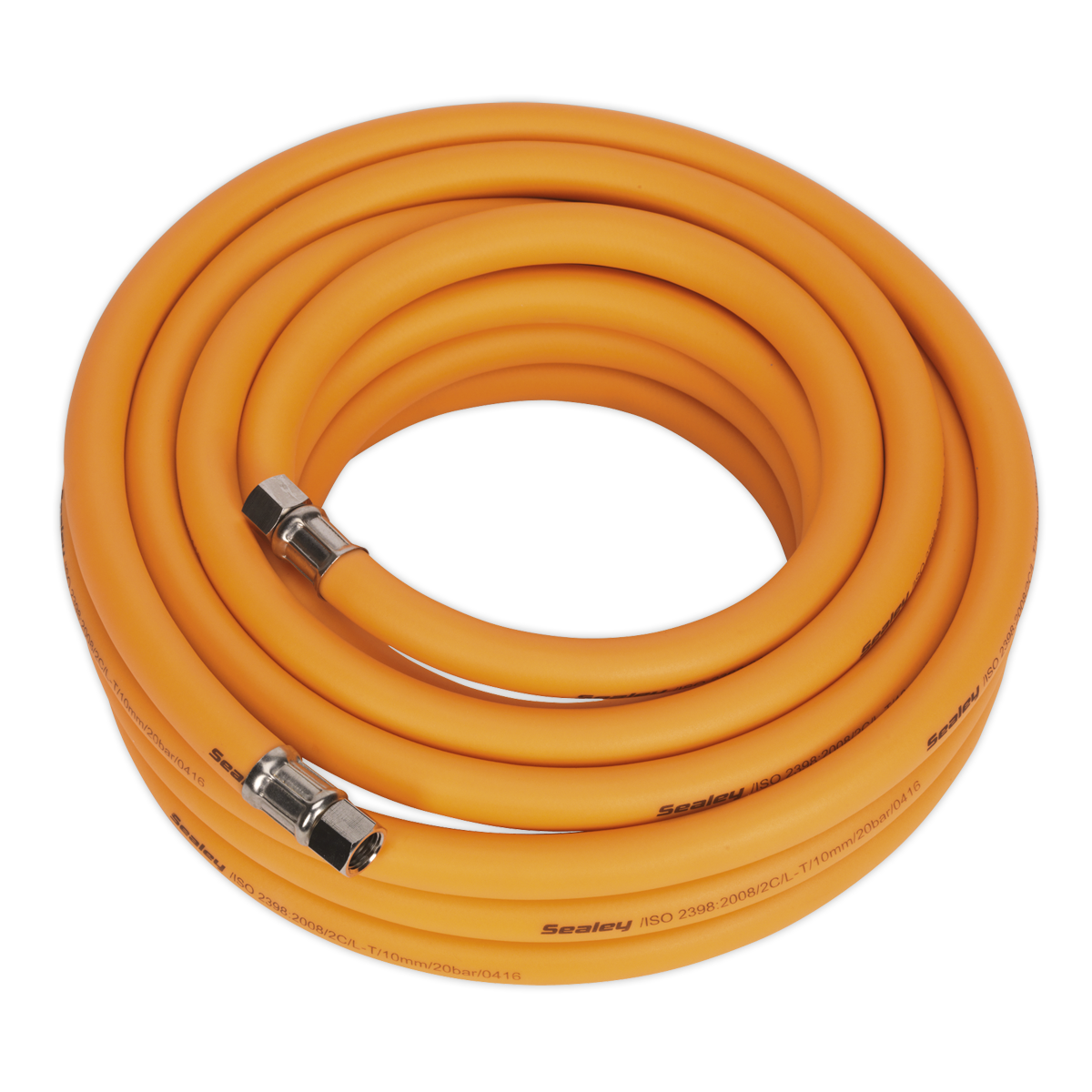 Sealey AHHC1038 Air Hose 10m x Ø10mm Hybrid High-Visibility with 1/4"BSP Unions