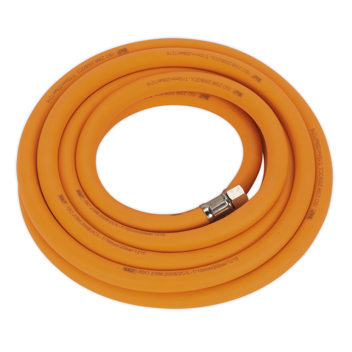 Sealey AHHC538 Air Hose 5m x 10mm Hybrid High-Visibility with 1/4"BSP Unions